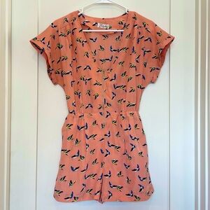 🩵Romper with Bird Print